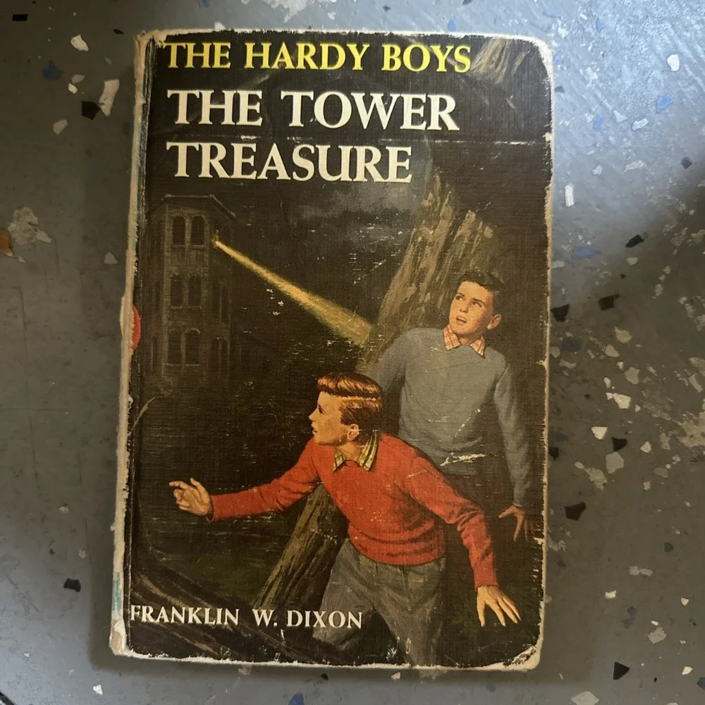 The Hardy Boys #1 The Tower Treasure Matte Blue Hardcover Vintage 1959‎